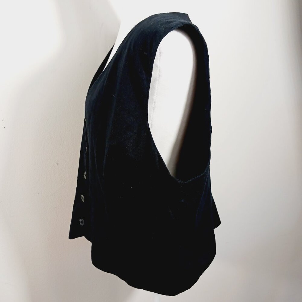 EXPRESS, 2X Black Linen Blend Button Up Vest, Classic Fit, Minimalist, Versatile - Picture 6 of 14